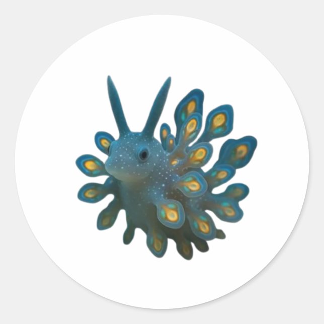 Adorable Sea Sheep Nudibranch Sticker - Cute Marin (Front)
