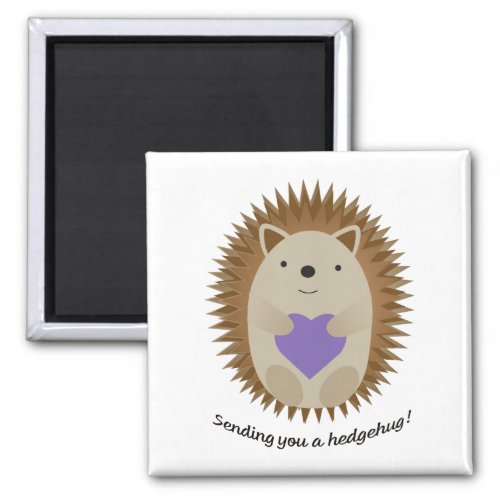 Adorable Sending You A Hedgehug Hedgehog Magnet