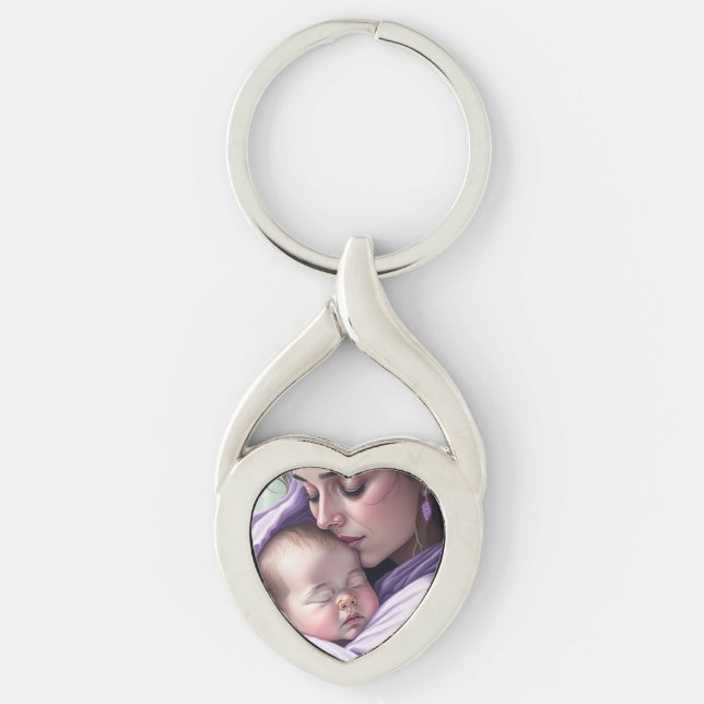 Adorable Sentimental Mother and Baby Love Bond Keychain (Front)