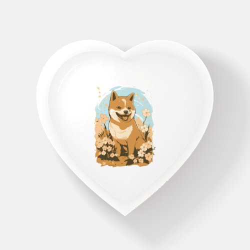 Adorable Shiba Inu T_shirt Art Print with Graphic  Paperweight