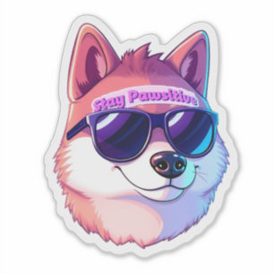 Adorable Shiba Inu with Sunglasses Sticker