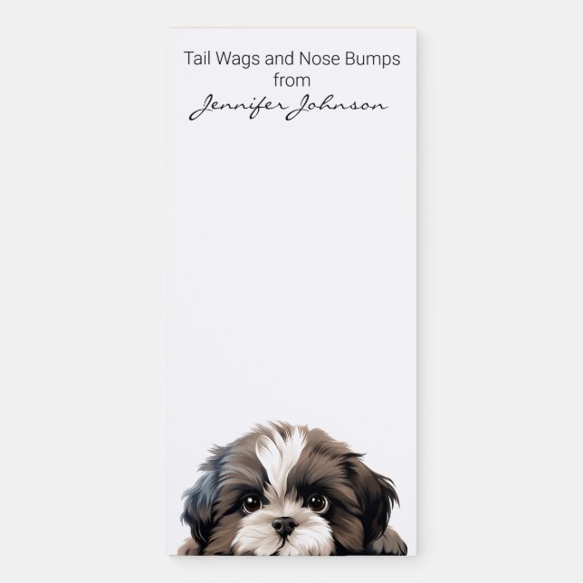 Adorable Shih Tzu Dog Magnetic Notepad (Front)