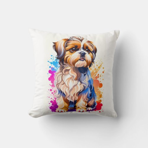 Adorable Shih Tzu Throw Pillow