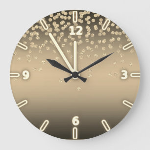 Adorable Shiny Foil Confetty Or Diamond Large Clock