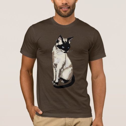 Adorable Siamese Cat Art for Cat_fanciers Apparel T_Shirt