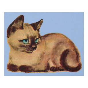 adorable Siamese cat kitten Faux Canvas Print