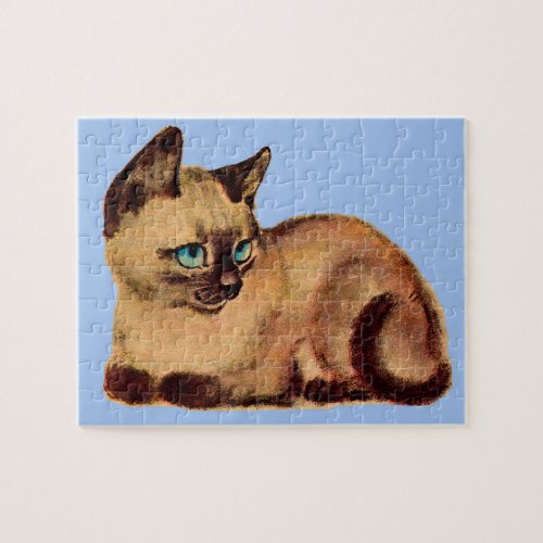 adorable Siamese cat kitten Jigsaw Puzzle
