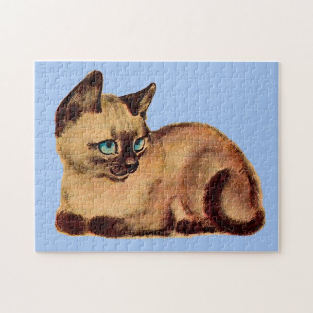 adorable Siamese cat kitten Jigsaw Puzzle (Horizontal)