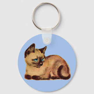adorable Siamese cat kitten Keychain