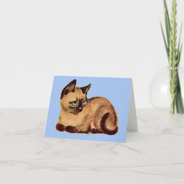 adorable Siamese cat kitten  Note Card (Front)