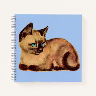 adorable Siamese cat kitten print Notebook