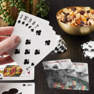 Adorable Siamese Kitten Sleeps With Lab Template Playing Cards