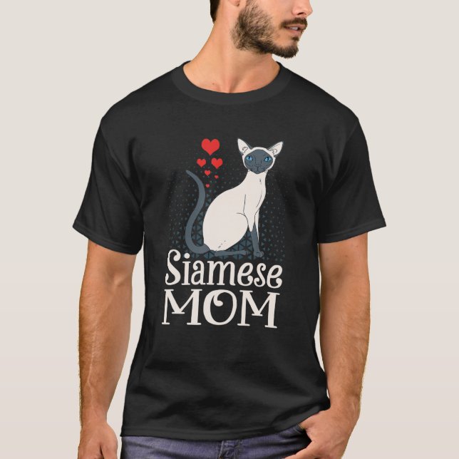 Adorable Siamese Mom , Funny Siamese Cat Mom Gift T-Shirt (Front)