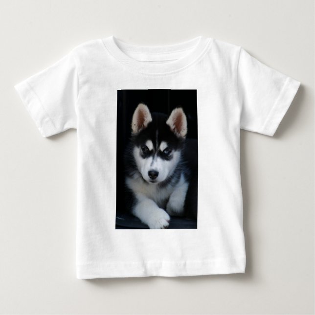 Adorable Siberian Husky Sled Dog Puppy Baby T-Shirt (Front)