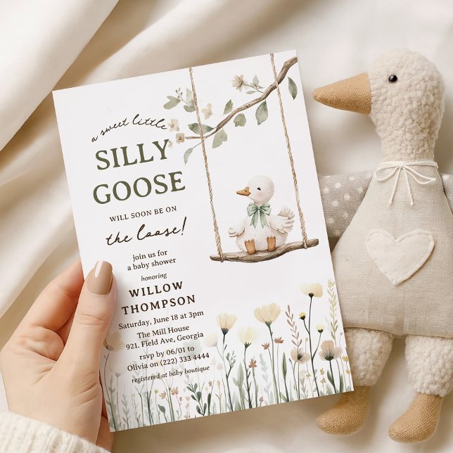 Adorable Silly Goose Baby Shower Invitation (Creator Uploaded)