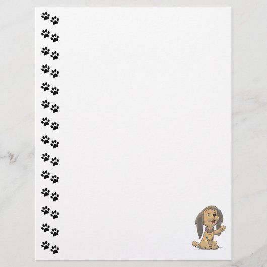 Adorable Sitting Up Puppy Letterhead (Front)
