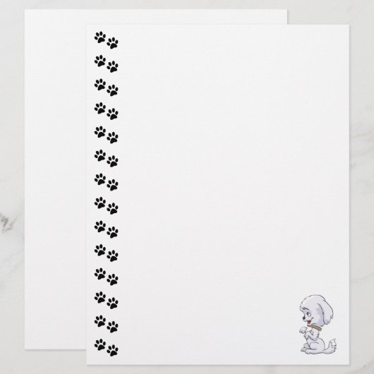 Adorable Sitting Up Puppy  Letterhead (Front/Back)