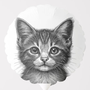 Adorable Sketch of Young Cat Balloon