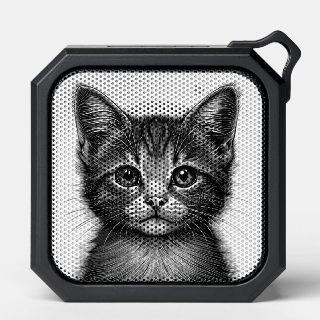 Adorable Sketch of Young Cat   Bluetooth Speaker (Front)