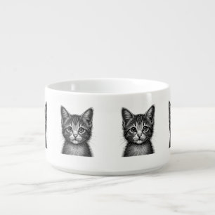Adorable Sketch of Young Cat   Bowl