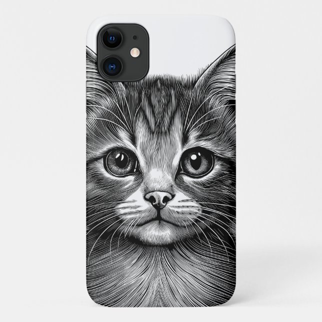 Adorable Sketch of Young Cat   Case-Mate iPhone Case (Back)