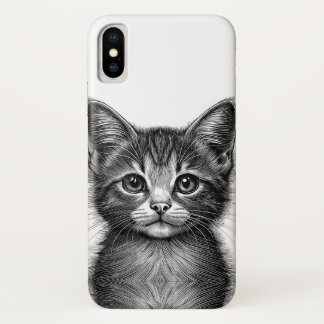 Adorable Sketch of Young Cat   iPhone X Case