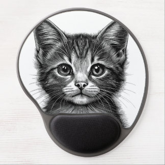 Adorable Sketch of Young Cat Gel Mouse Pad