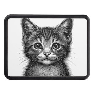 Adorable Sketch of Young Cat Hitch Cover