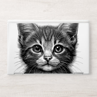 Adorable Sketch of Young Cat HP Laptop Skin