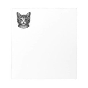 Adorable Sketch of Young Cat   Notepad