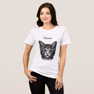 Adorable Sketch of Young Cat Personal   Tri-Blend Shirt