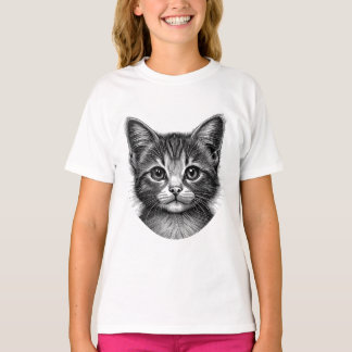 Adorable Sketch of Young Cat   T-Shirt