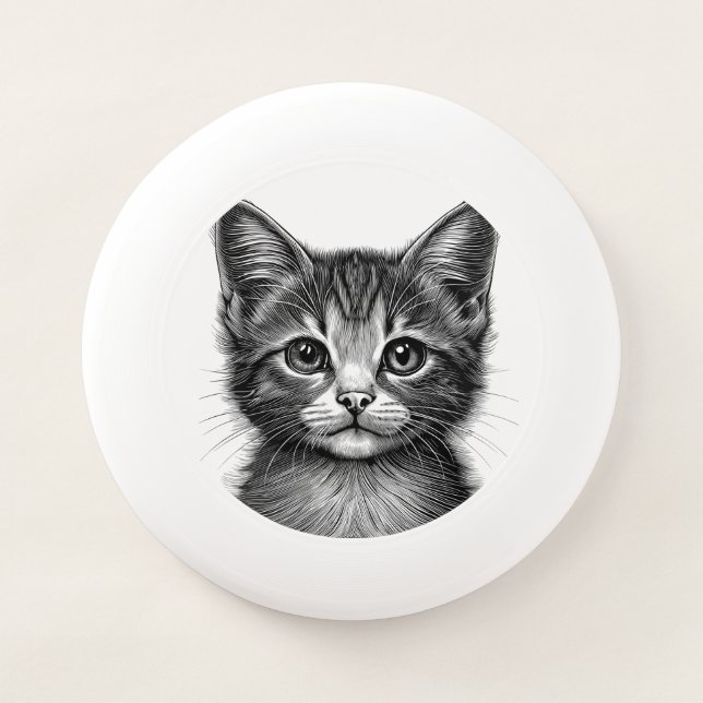 Adorable Sketch of Young Cat   Wham-O Frisbee (Front)