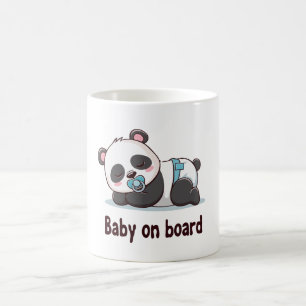 Adorable Sleeping Panda "Baby on Board" Car Decal Coffee Mug