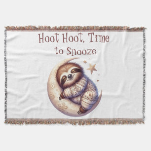 Adorable Sleepy Sloth Throw Blanket
