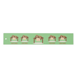 Adorable Sleepy Studying Sloth with Kids Name Ruler