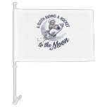 Adorable Sloth Astronaut Riding Car Flag