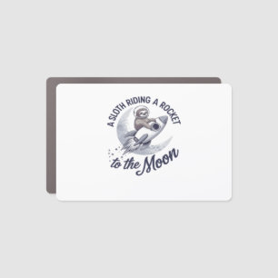 Adorable Sloth Astronaut Riding Car Magnet