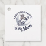 Adorable Sloth Astronaut Riding Favor Tags