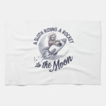 Adorable Sloth Astronaut Riding Kitchen Towel