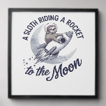 Adorable Sloth Astronaut Riding Peel And Stick Photo Tile