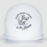 Adorable Sloth Astronaut Riding Snow Globe