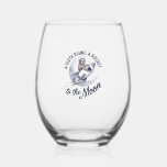 Adorable Sloth Astronaut Riding Stemless Wine Glass