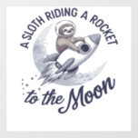 Adorable Sloth Astronaut Riding Wall Decal