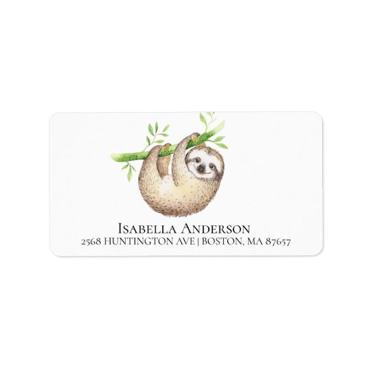 Adorable Sloth Baby Boy Shower Address Label | Zazzle.com