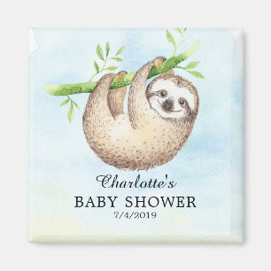 Adorable Sloth Baby Shower Favor Magnet
