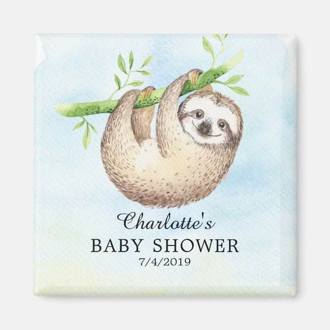 Adorable Sloth Baby Shower Favor  Magnet (Front)