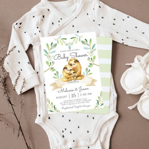 Adorable Sloth Baby Shower Invitation