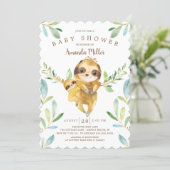 Adorable Sloth Baby Shower Invitation (Standing Front)