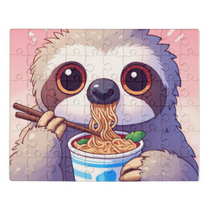 Adorable Sloth Eating Ramen Jigsaw Puzzle